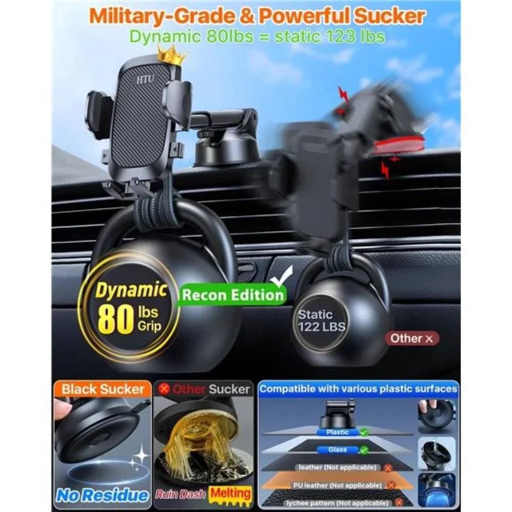 2025 Upgraded Car Phone Holder 【Safety Certs & No Smell】 Cell Phone Holder